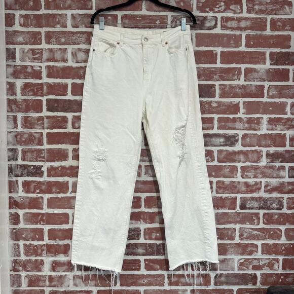 AllSaints Womens Ash White Boyfriend Distressed Jean Size 28 GUC - Picture 1 of 10